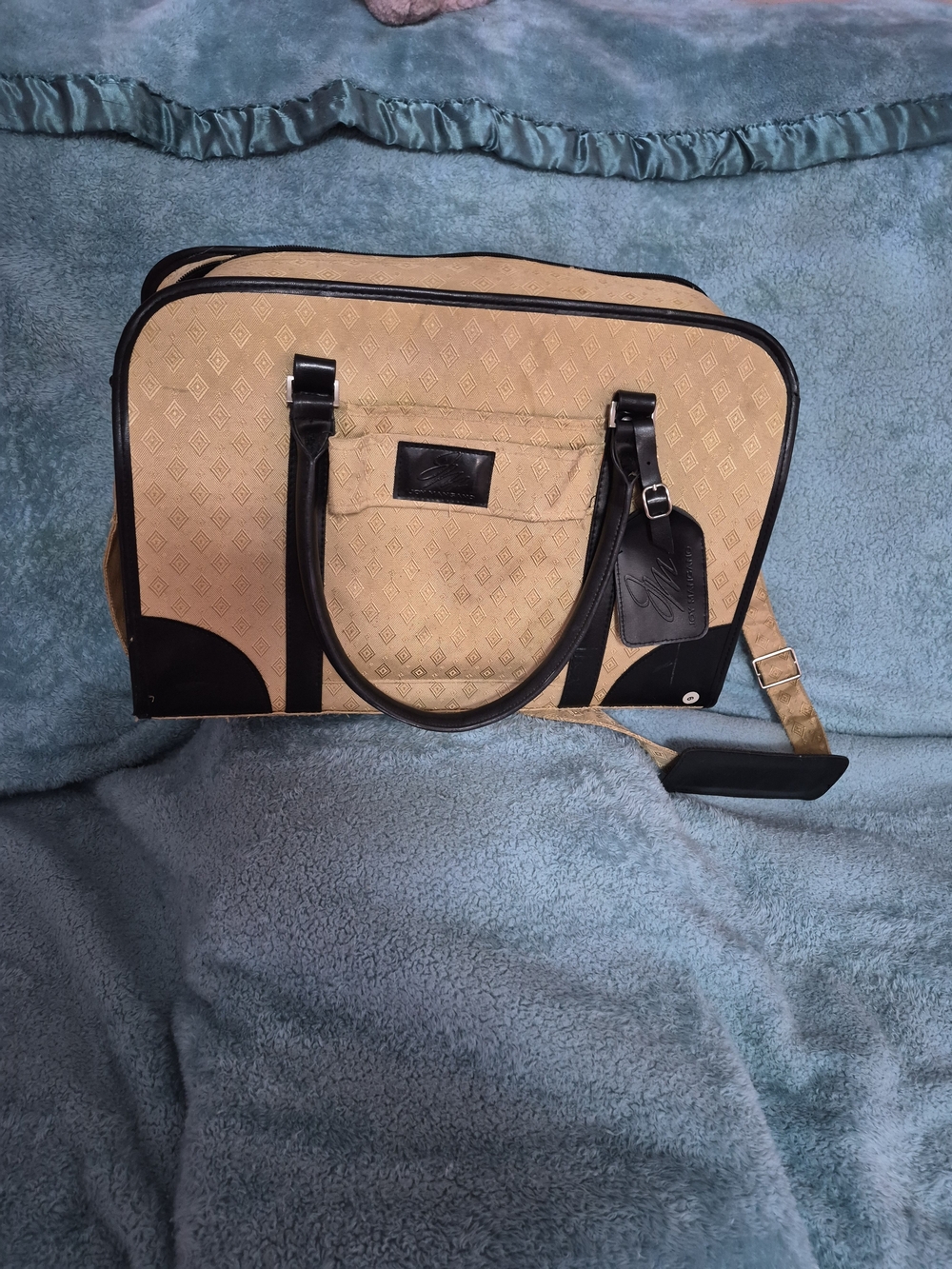 Joy Mangano Tan and Black Women’s Duffel Bag